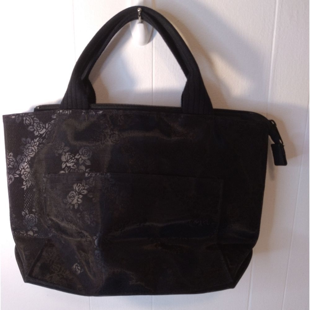Feminine Black Mesh Hand Bag With Sequin. - Picture 6 of 9